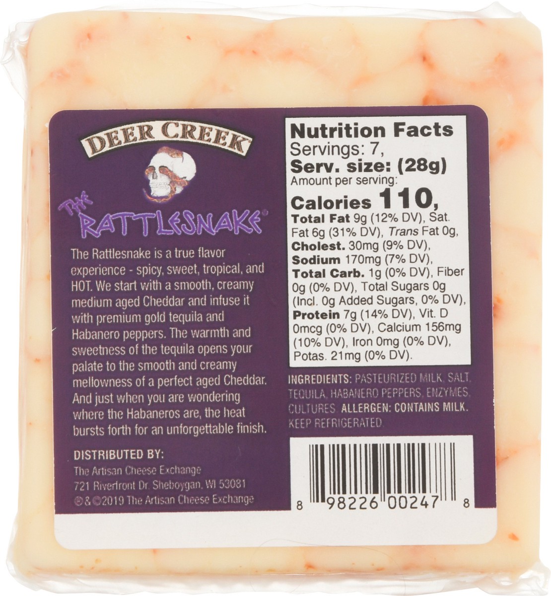 slide 5 of 13, Deer Creek Cheese Rattle Snake Habanero Tequila, 7 oz, 7 oz