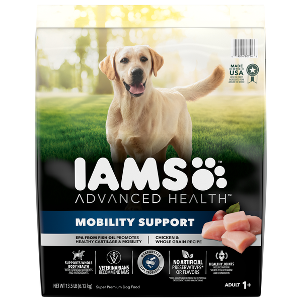 slide 1 of 1, IAMS Advanced Health Adult 1+ Mobility Support Super Premium Chicken & Whole Grain Recipe Dog Food 13.5 lb, 13.5 lb