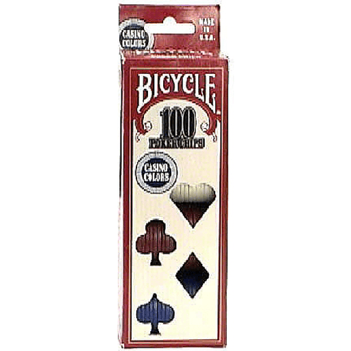 slide 1 of 1, Bicycle 100 Poker Chips, 100 ct