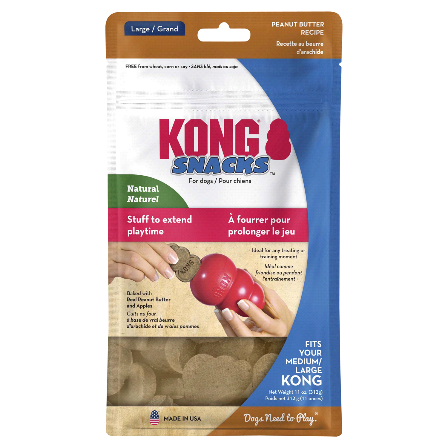 slide 2 of 4, KONG Snacks Large Peanut Butter Recipe Dog Treat 11 oz, 11 oz