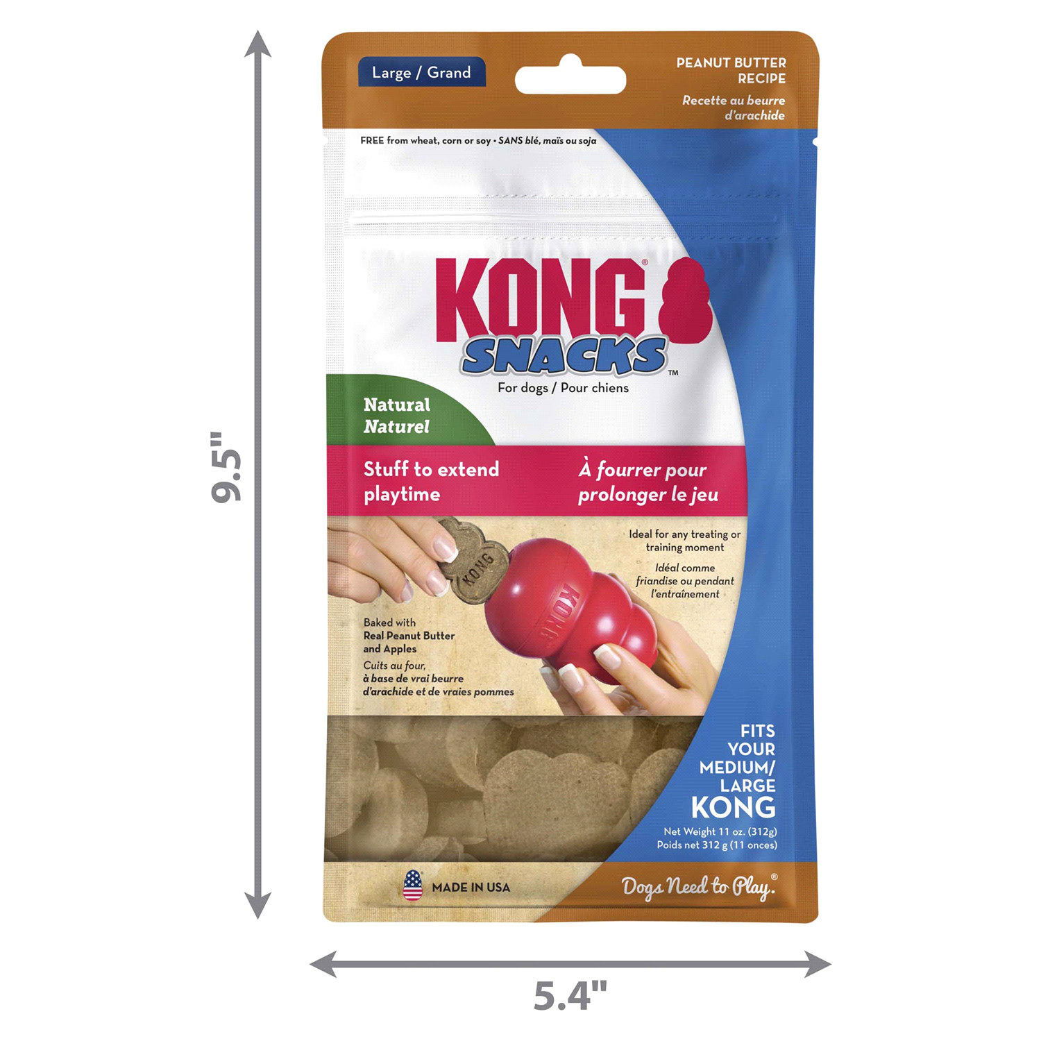 slide 4 of 4, KONG Snacks Large Peanut Butter Recipe Dog Treat 11 oz, 11 oz