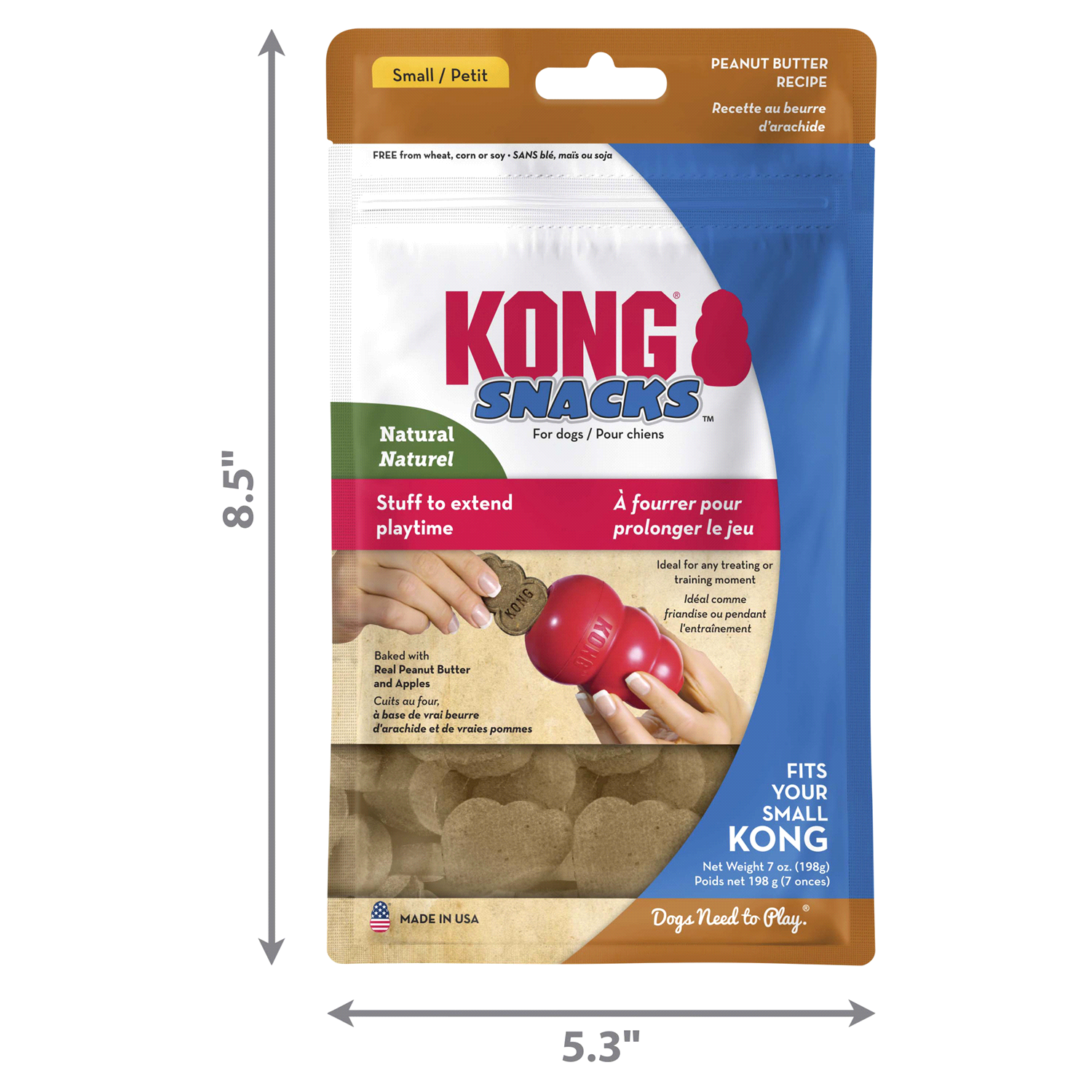 slide 4 of 4, KONG Small Peanut Butter Recipe Snacks for Dogs 7 oz, 7 oz