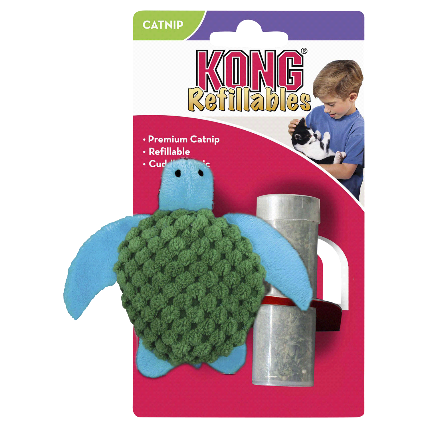 slide 2 of 2, KONG Refillables Turtle Cat Toy, 2 ct