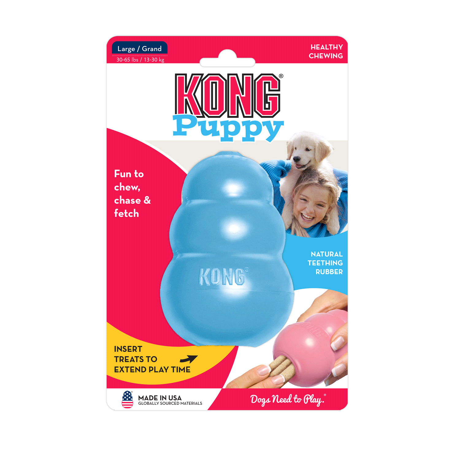 slide 4 of 5, KONG Natural Puppy Large Teething Rubber 1 Each, 1 ct