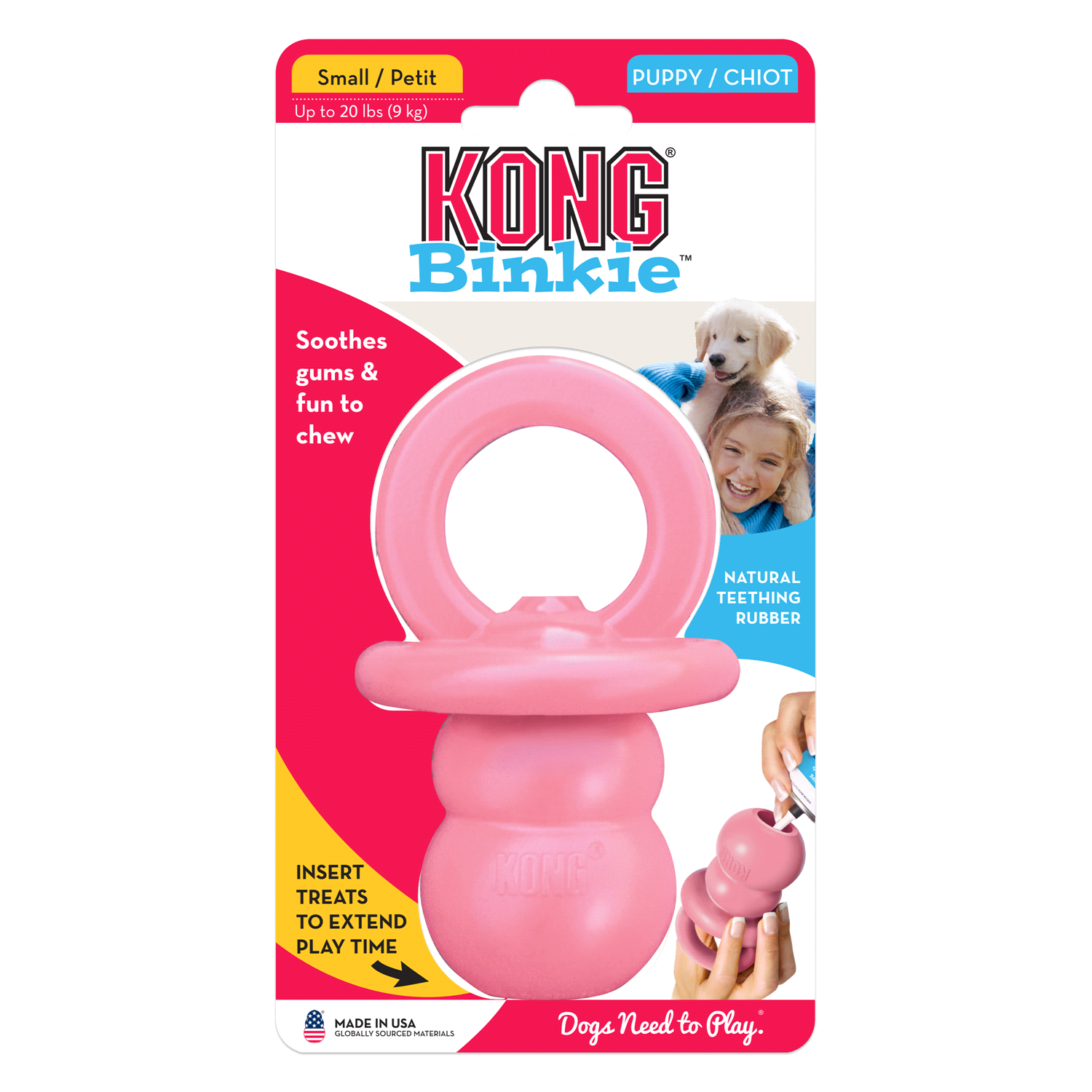 slide 2 of 3, KONG Puppy Binkie™ Sm, 3.9 oz