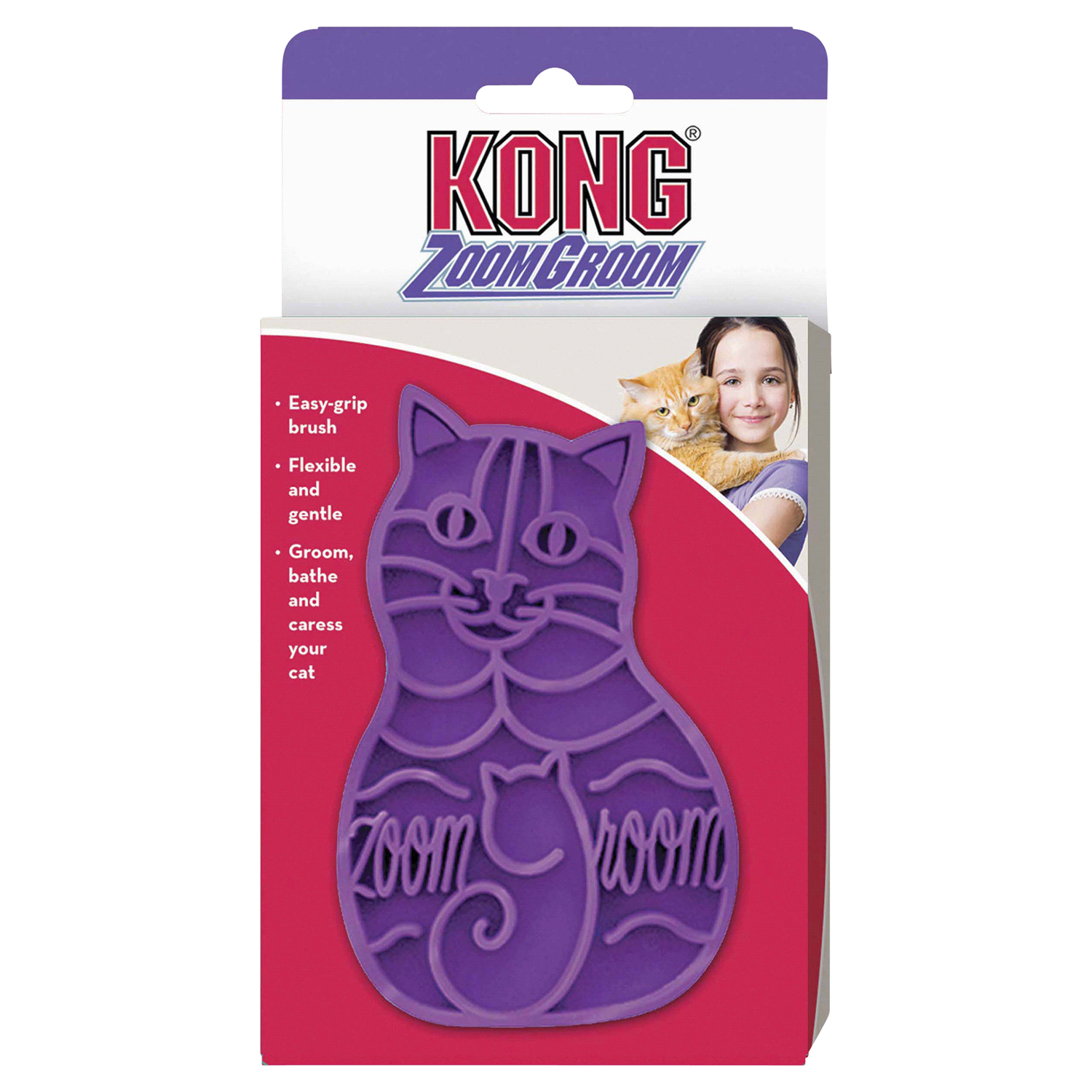 slide 2 of 2, KONG Cat Zoom Groom Brush, 1 ct