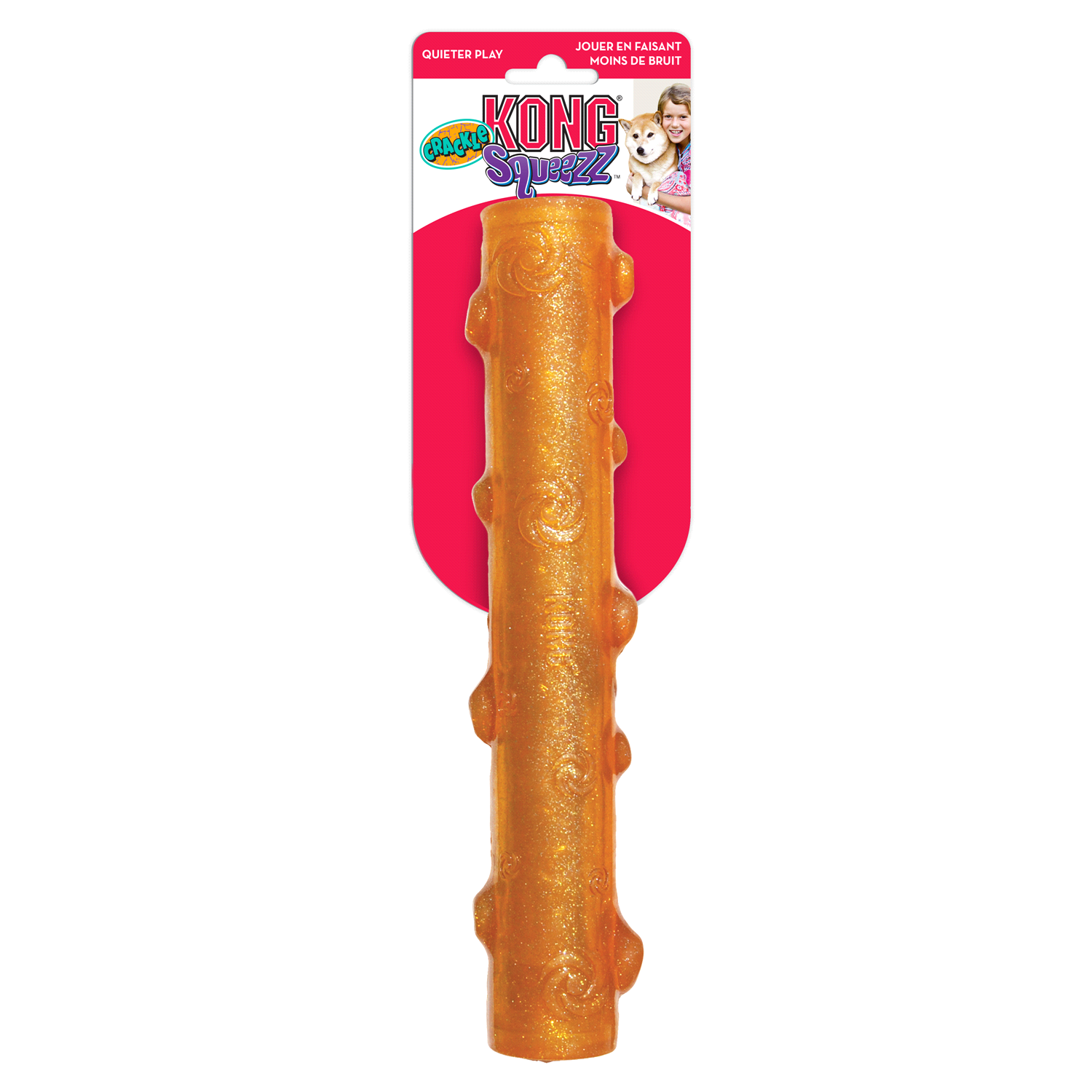 slide 2 of 3, KONG Squeezz Large Crackle Stick Dog Toy 1 ea Card, 1 ct