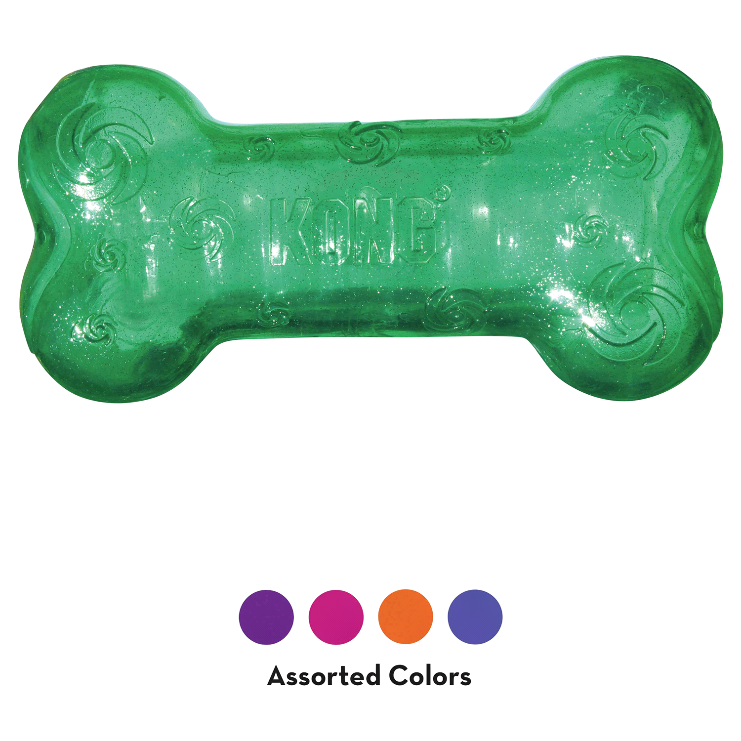 slide 3 of 3, KONG Squeezz Crackle Bone Assorted Medium, MED