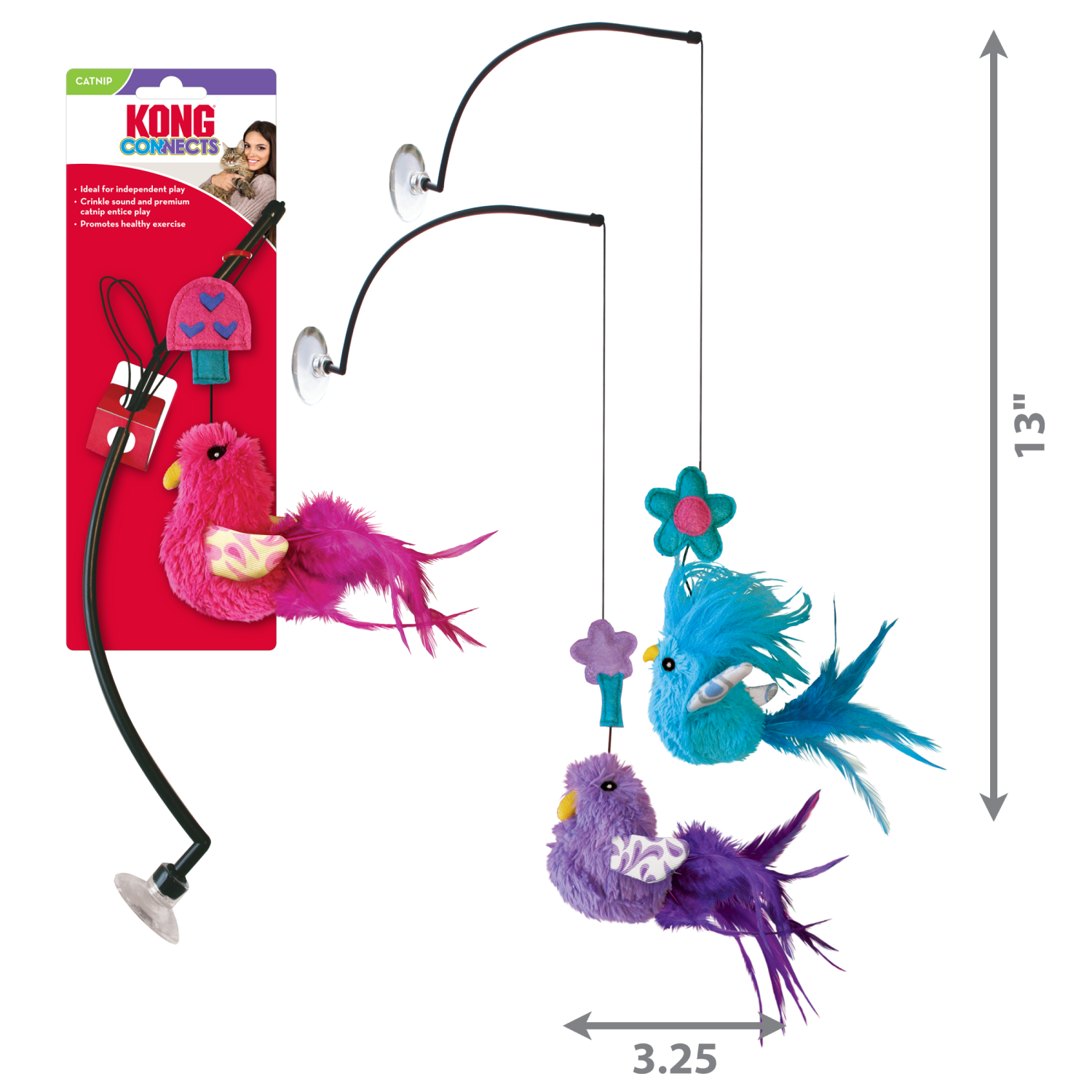 slide 4 of 5, KONG Connects™ Window Teaser Assorted, 1 ct