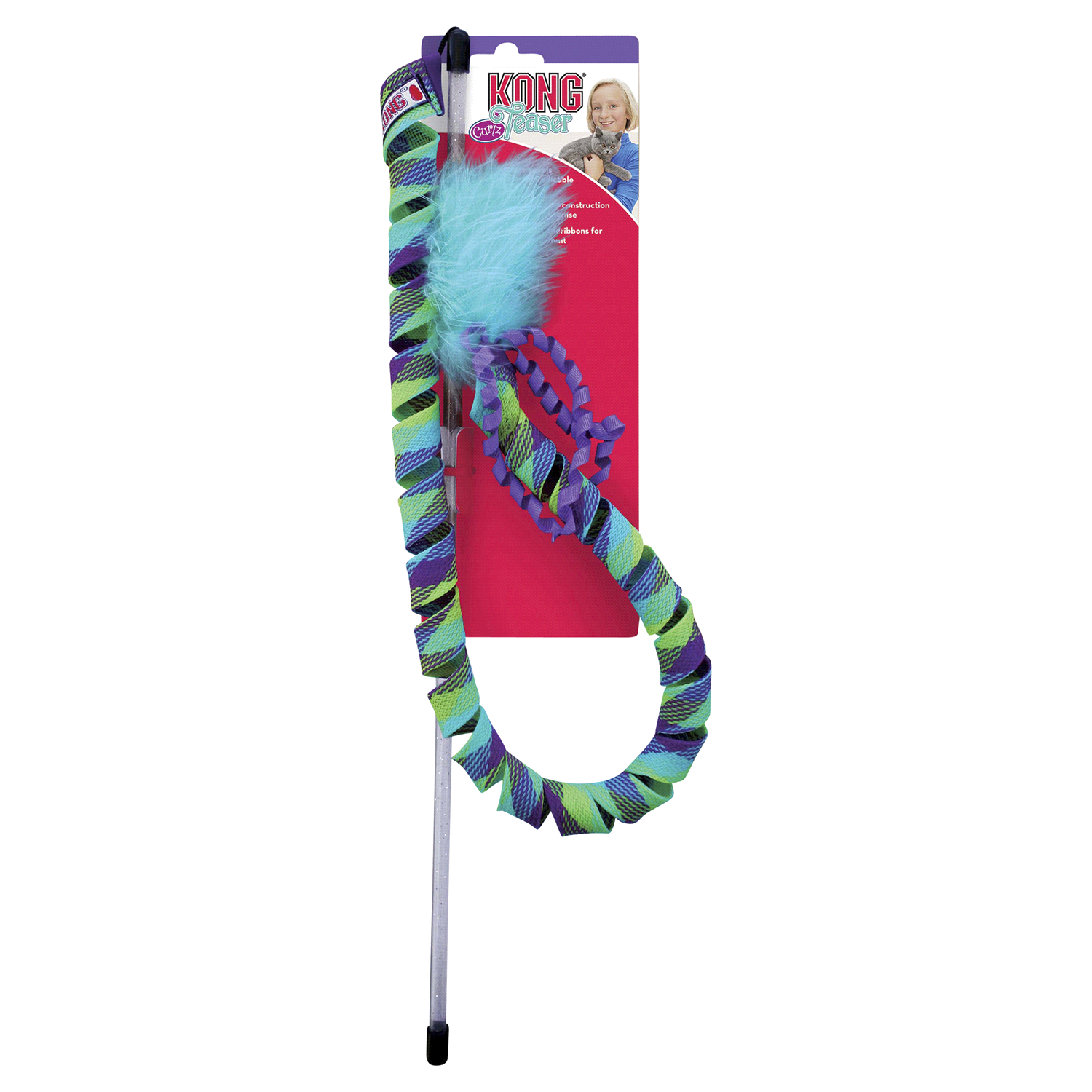 slide 2 of 2, KONG Teaser Curlz Cat Toy, 1 ct