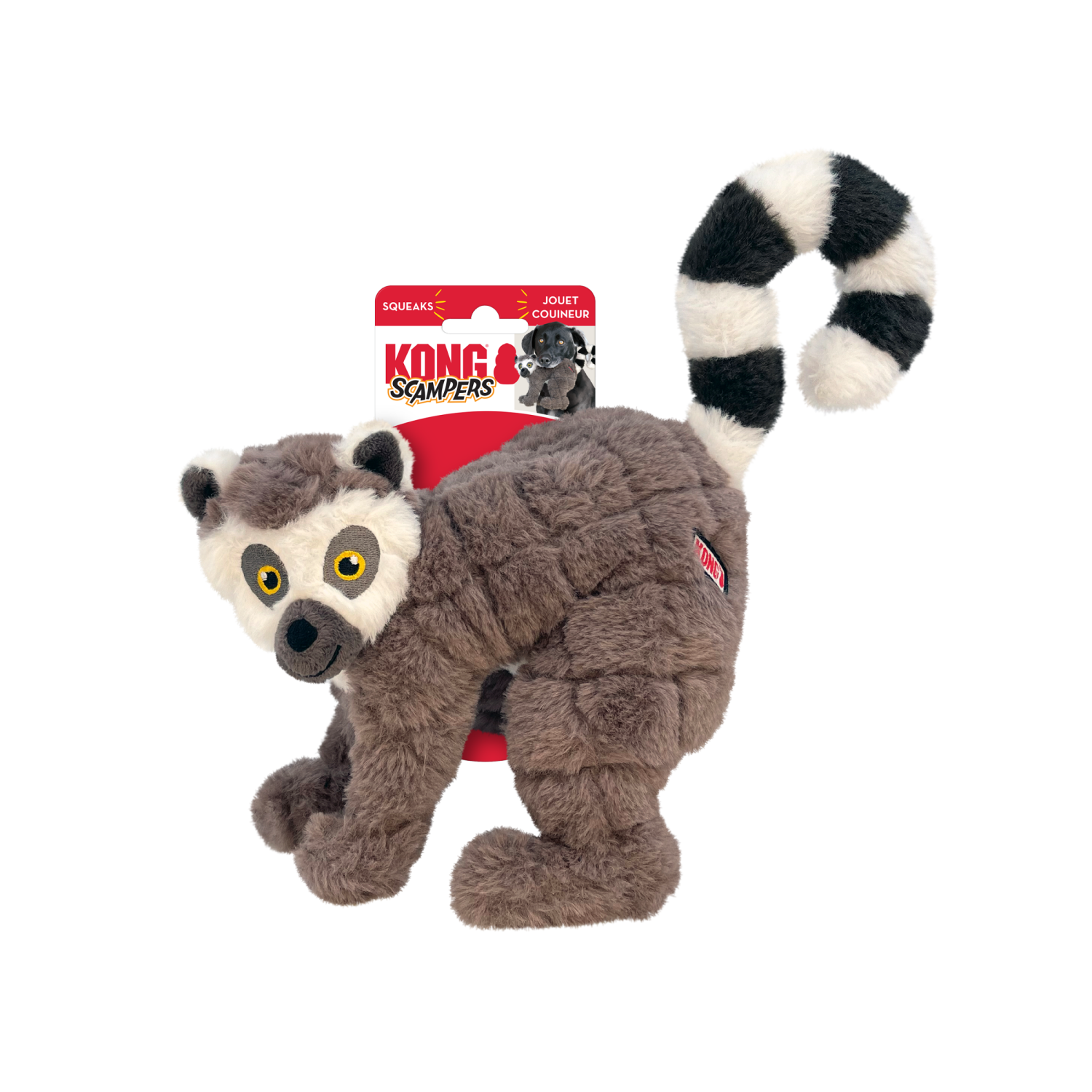 slide 2 of 4, KONG Scampers Lemur Dog Toy, Medium, 1 ct