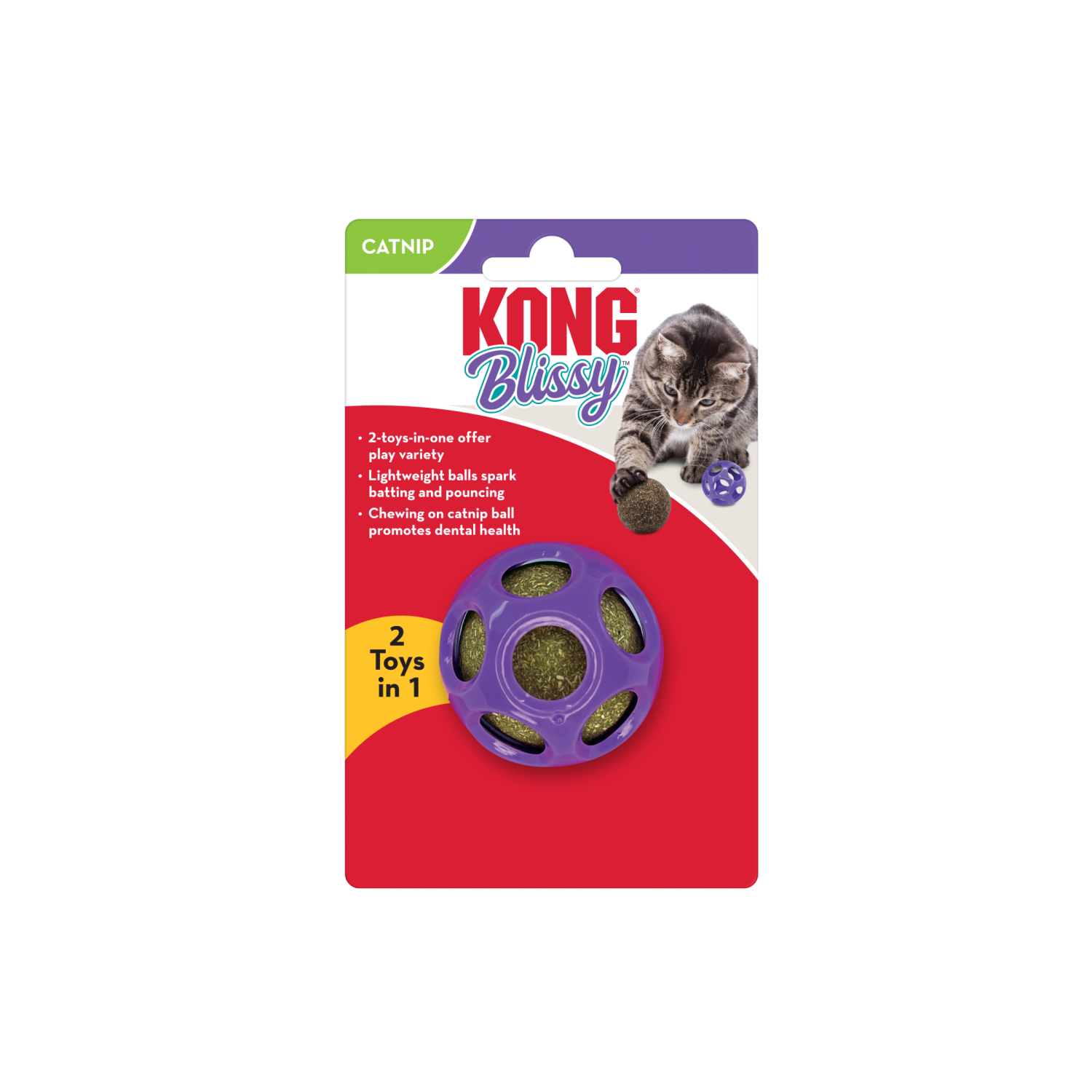 slide 2 of 3, Kong Cat Toy Blissy Moon Ball W/Catnip, 1 ct
