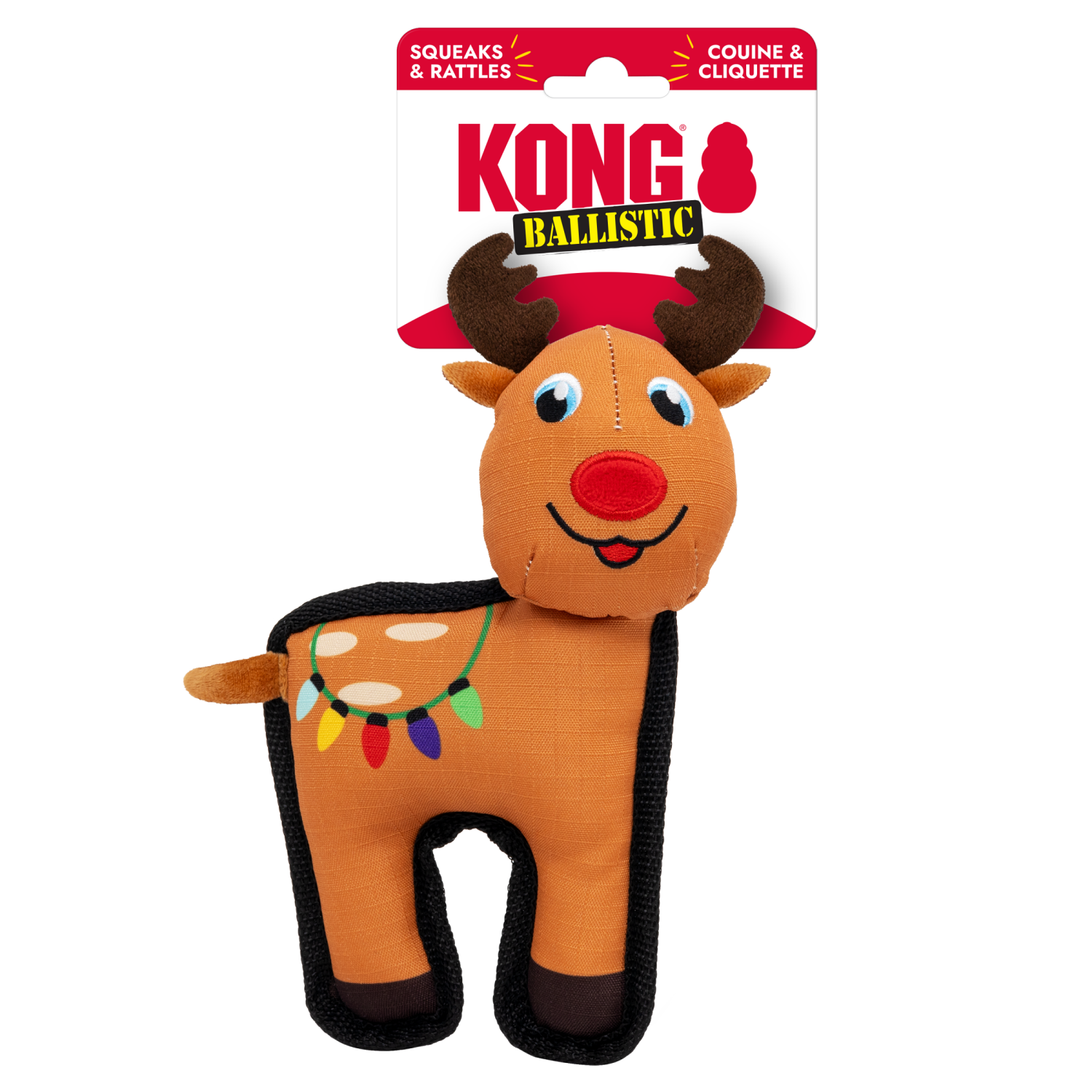 slide 2 of 3, KONG Dog Holiday Ballistic Reindeer Md, MED