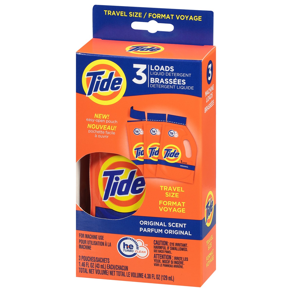 slide 8 of 13, Tide Travel Size Original Scent Liquid Detergent Travel Size 3 - 1.46 fl oz Pouches, 3 ct