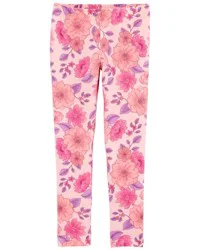 Oshkosh Kid Floral-Print Stretch Leggings - Pink Pink 5