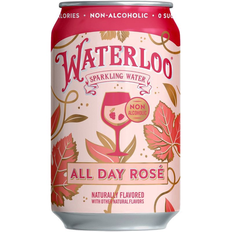 slide 4 of 4, Waterloo All Day Rosé Sparkling Water - 8pk / 12 fl oz Cans - 8 ct, 8 ct