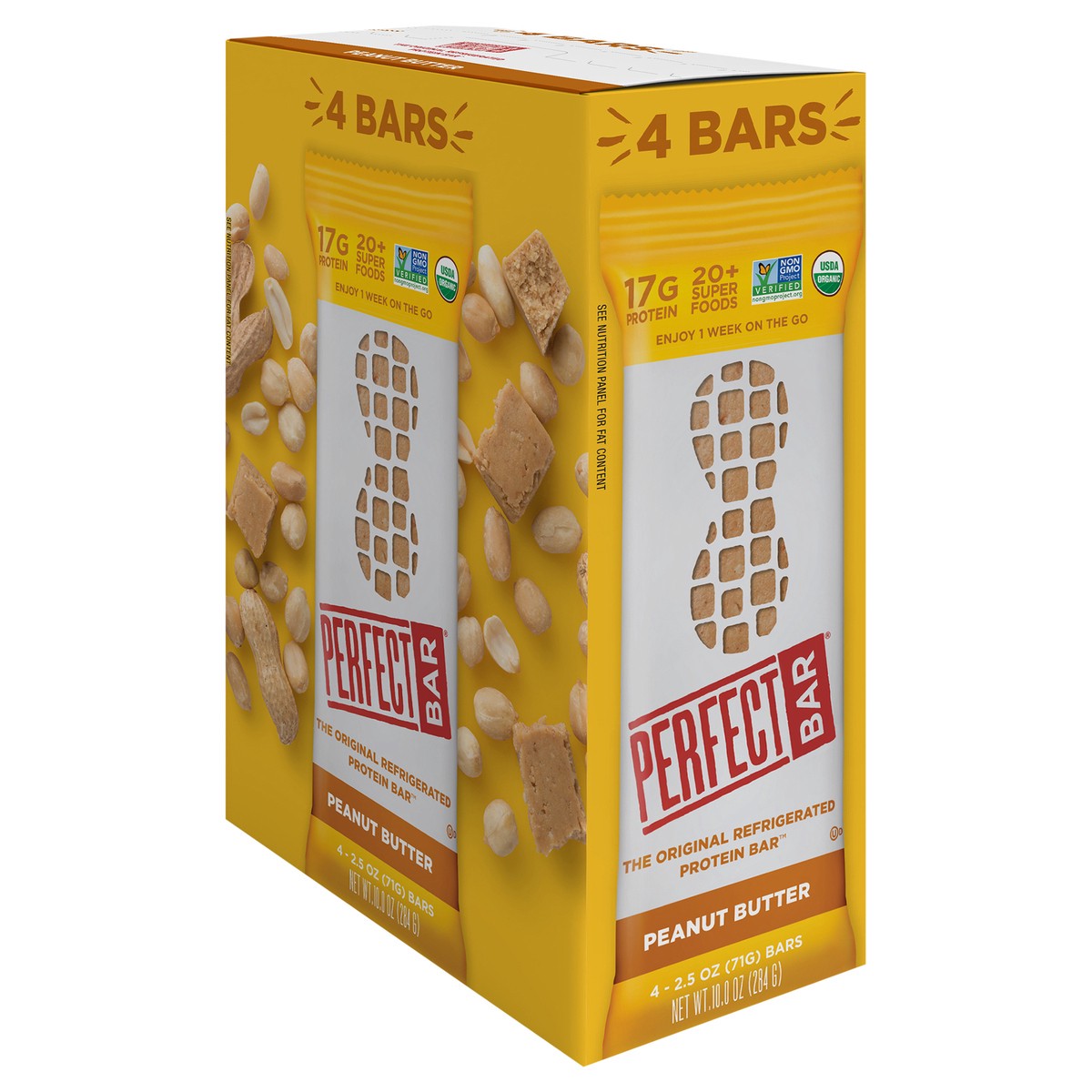 slide 5 of 9, Perfect Bar Gluten-Free Peanut Butter Refrigerated Protein Bar, Organic, 4 count, 2.5 oz, 4 ct
