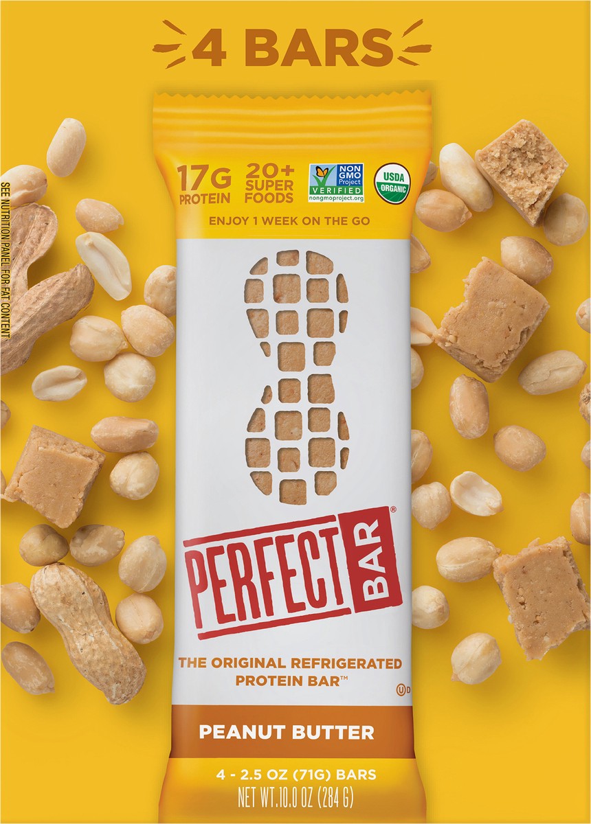 slide 2 of 9, Perfect Bar Gluten-Free Peanut Butter Refrigerated Protein Bar, Organic, 4 count, 2.5 oz, 4 ct