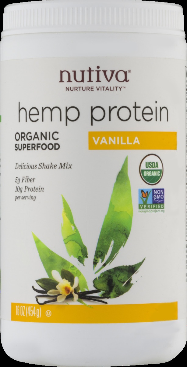 slide 8 of 9, Nutiva Hemp Protein Og2 Vanilla, 16 oz