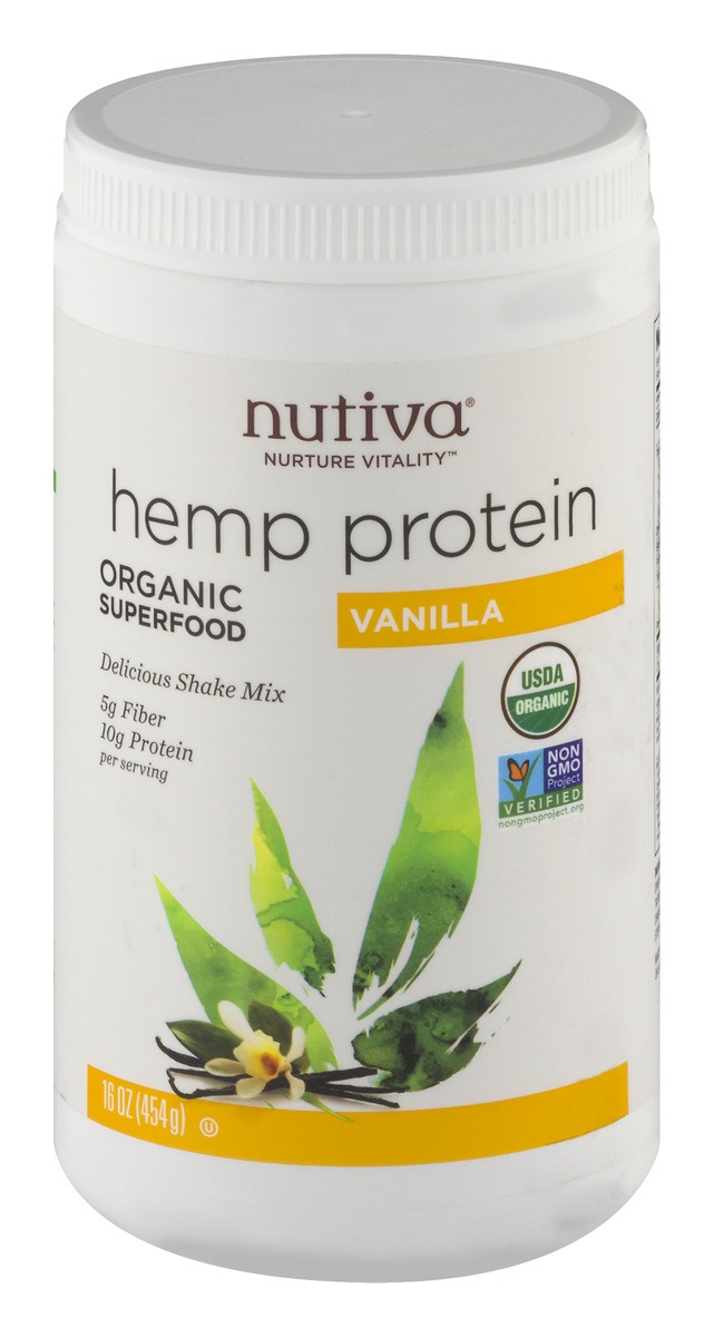 slide 1 of 9, Nutiva Hemp Protein Og2 Vanilla, 16 oz