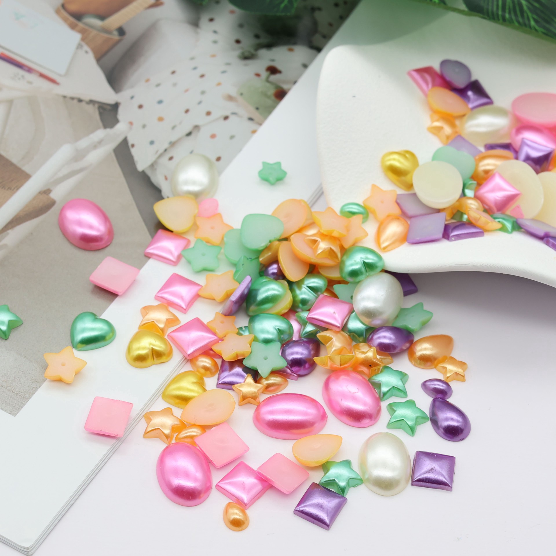 slide 3 of 3, 1lb. Flatback Pearl Embellishments By Creatology, 1 lb