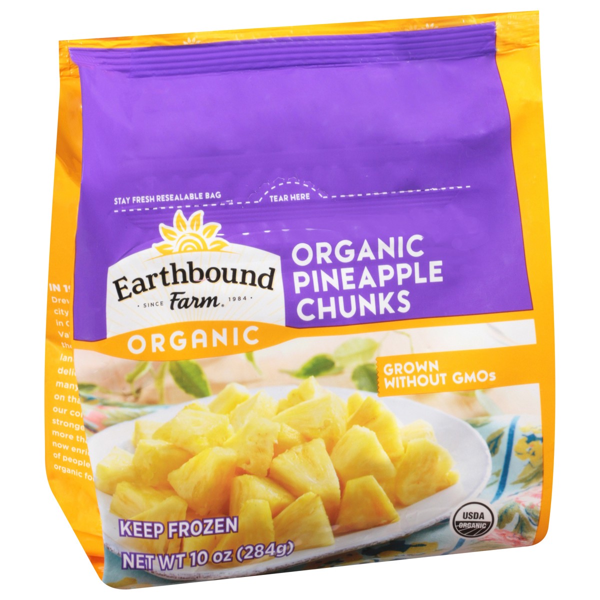 slide 2 of 9, Earthbound Farm Earth Bound Organic Pineapple Chunks, 10 oz