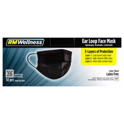RM Wellness Disposable Ear Loop Face Masks - Black