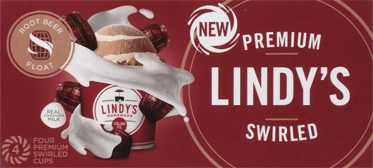 slide 13 of 16, Lindy's Homemade Premium Swirled Root Beer Float Italian Ice 4 - 6 fl oz Cups, 4 ct