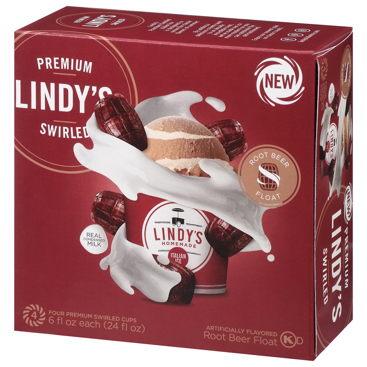 slide 10 of 16, Lindy's Homemade Premium Swirled Root Beer Float Italian Ice 4 - 6 fl oz Cups, 4 ct