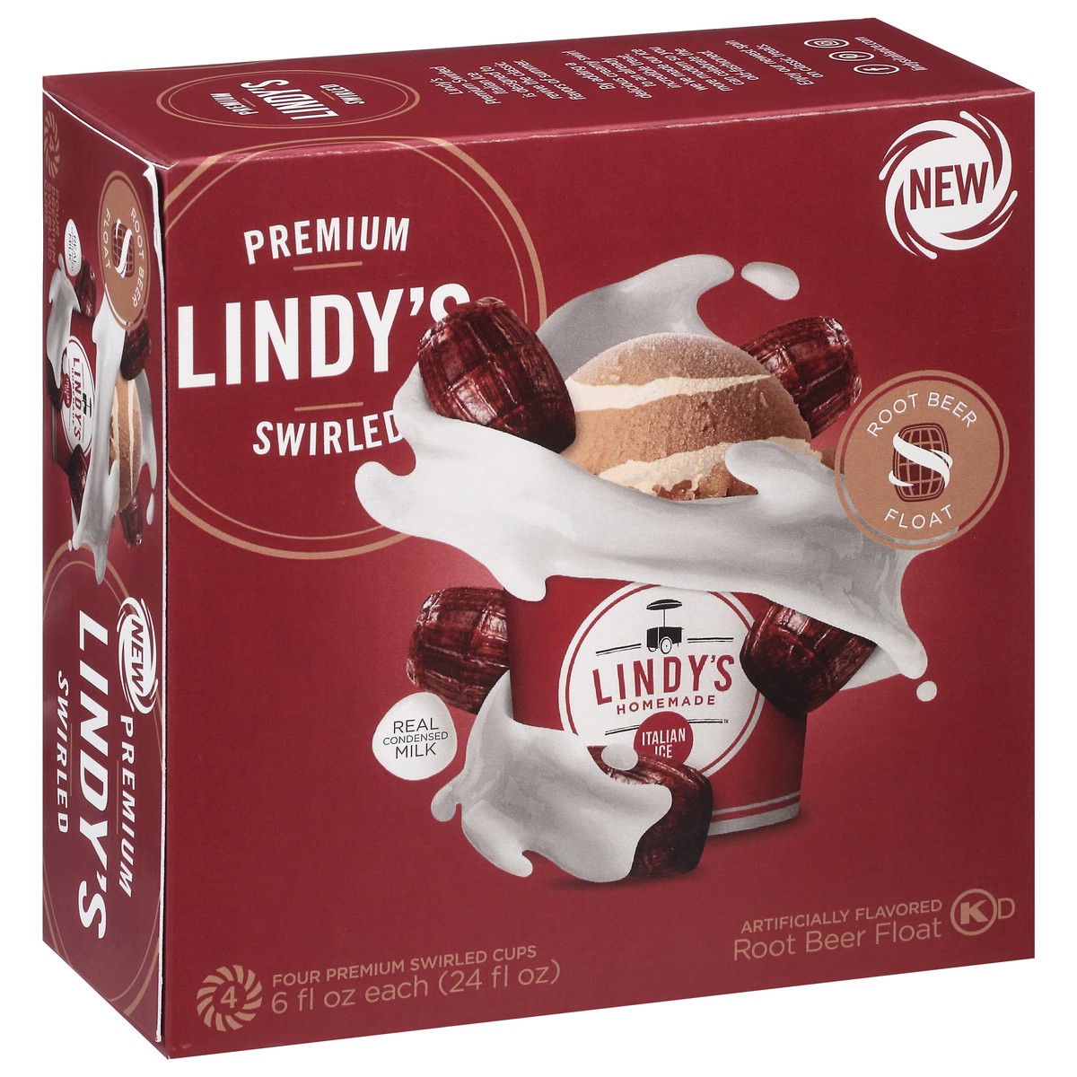 slide 6 of 16, Lindy's Homemade Premium Swirled Root Beer Float Italian Ice 4 - 6 fl oz Cups, 4 ct