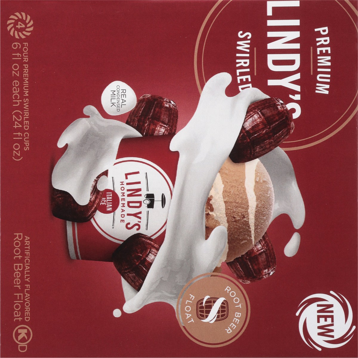 slide 15 of 16, Lindy's Homemade Premium Swirled Root Beer Float Italian Ice 4 - 6 fl oz Cups, 4 ct