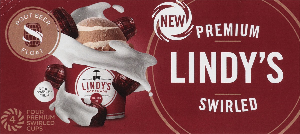 slide 11 of 16, Lindy's Homemade Premium Swirled Root Beer Float Italian Ice 4 - 6 fl oz Cups, 4 ct