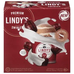 Lindy's Homemade Homemade Premium Swirled Root Beer Float Italian Ice - 4 - 6 fl oz Cups
