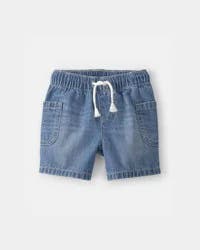 Oshkosh Baby Boy Denim Drawstring Shorts - Blue - 12M