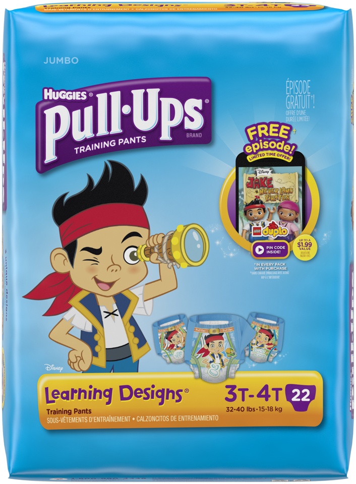 slide 1 of 1, Huggies Pull-Ups Training Pants Learning Designs for Boys 3T-4T, 22 ct