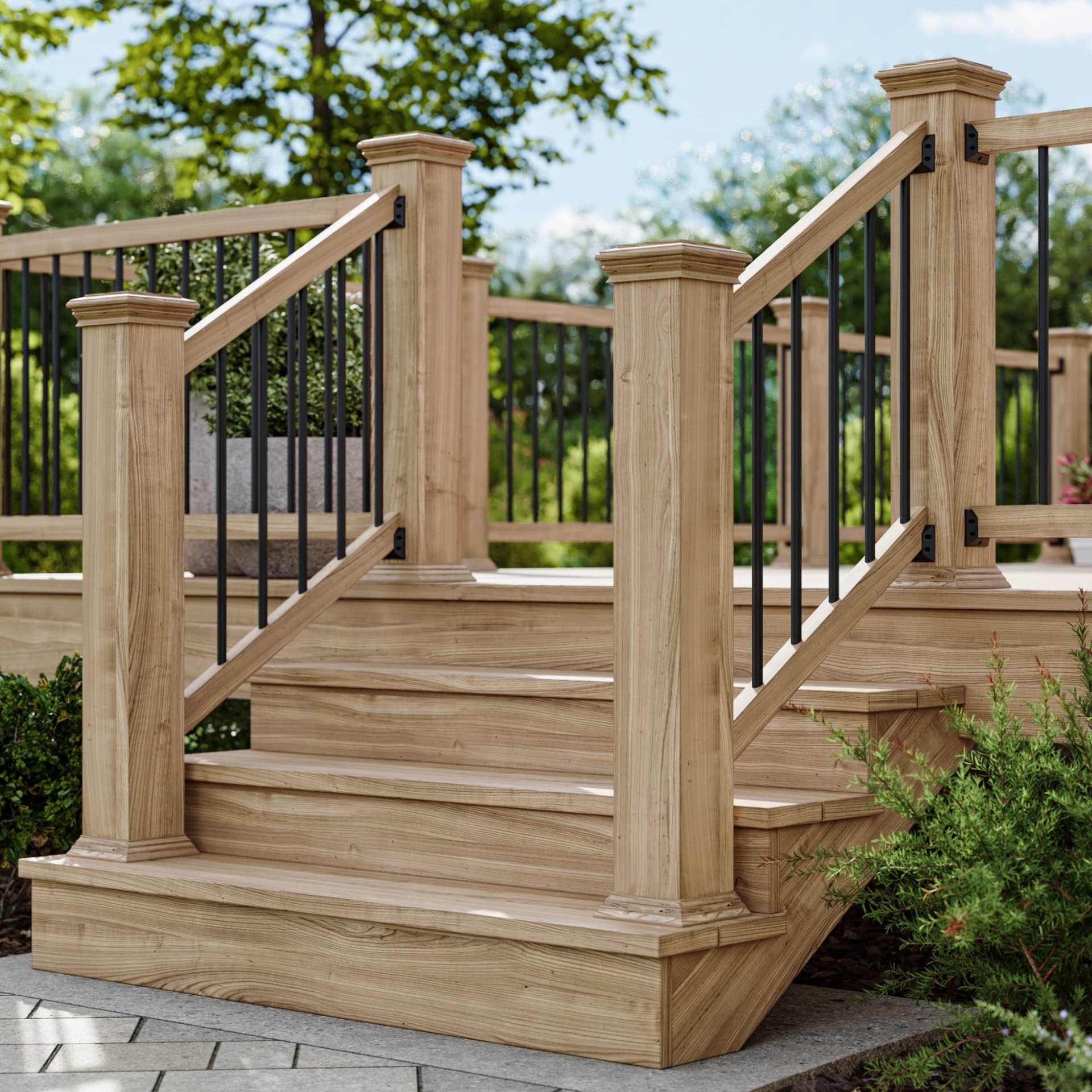 slide 6 of 6, Deckorators 3/4-in x 26-in Black Aluminum Round Deck baluster 64 - Pack, 1 ct