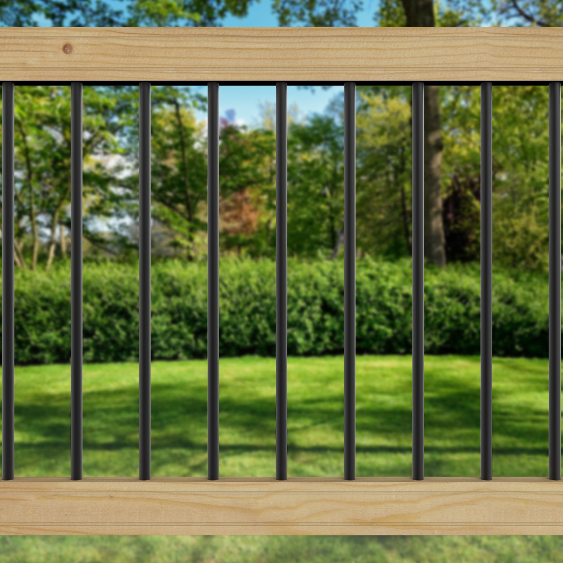 slide 2 of 6, Deckorators 3/4-in x 26-in Black Aluminum Round Deck baluster 64 - Pack, 1 ct