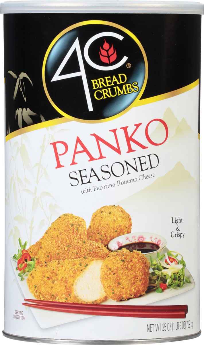slide 4 of 11, 4C Seasoned Panko Bread Crumbs with Pecorino Romano Cheese 25 oz, 25 oz
