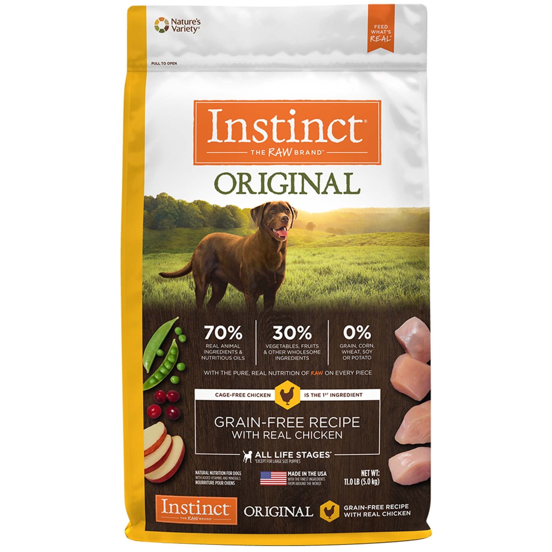 slide 1 of 1, Nature's Variety Instinct Original Grain Free Recipe with Real Chicken Natural Dry Dog Food, 11 lb