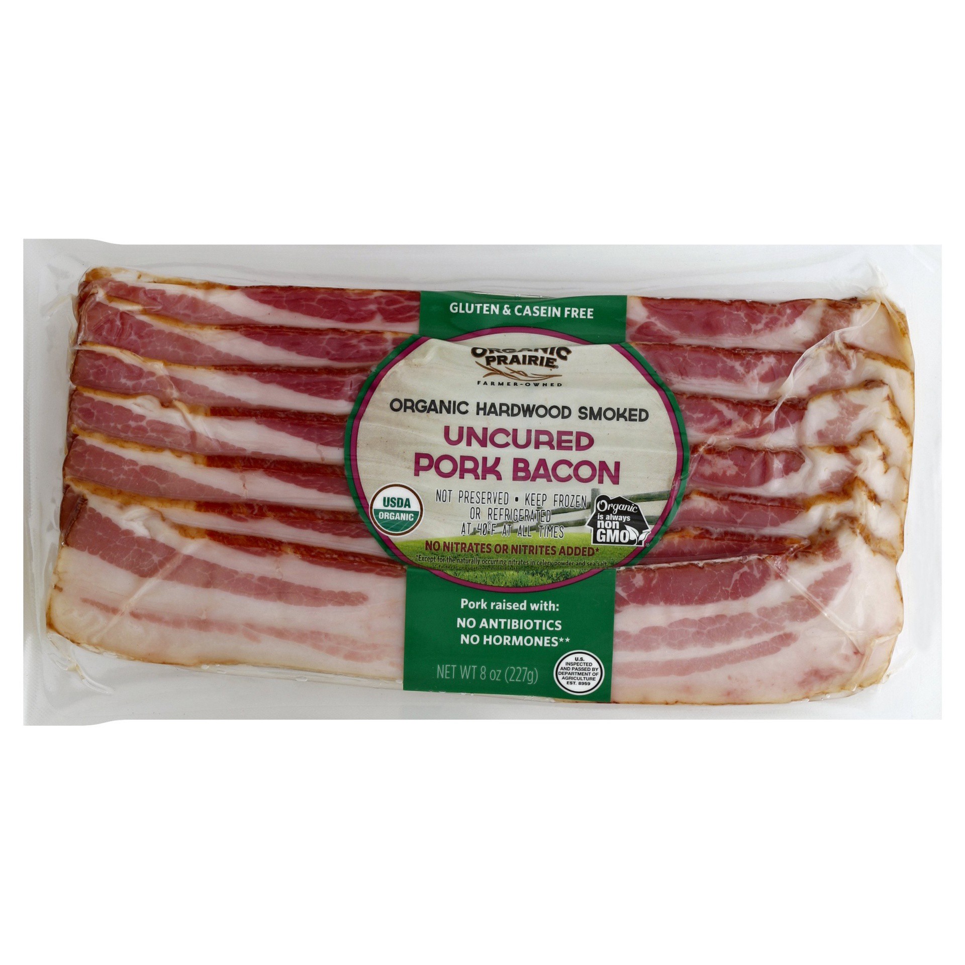 slide 1 of 6, Organic Valley Organic Prairie Organic Uncured Pork Bacon 8 oz. Pack, 8 oz