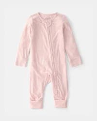 Carter's Baby Girl 2-Way Zip PurelySoft Sleep & Play Pajama - Light Pink - 6M