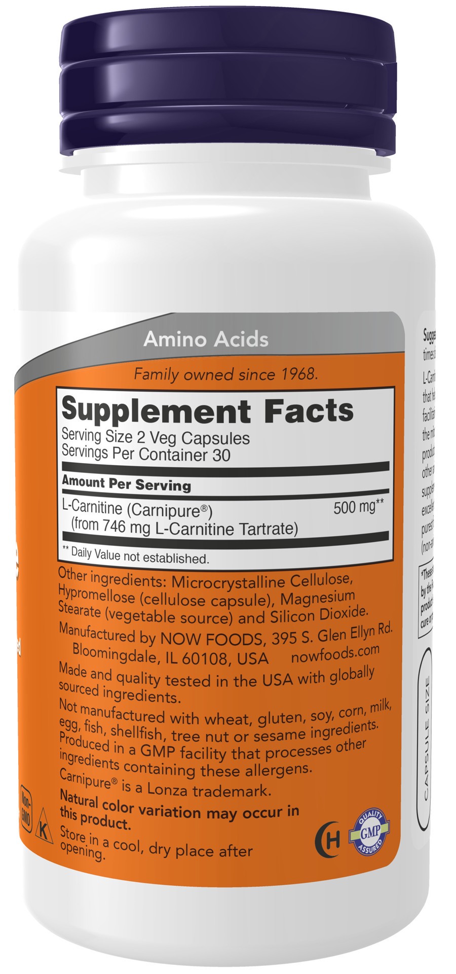 slide 2 of 4, Now Naturals Now L-Carnitine, 60 ct