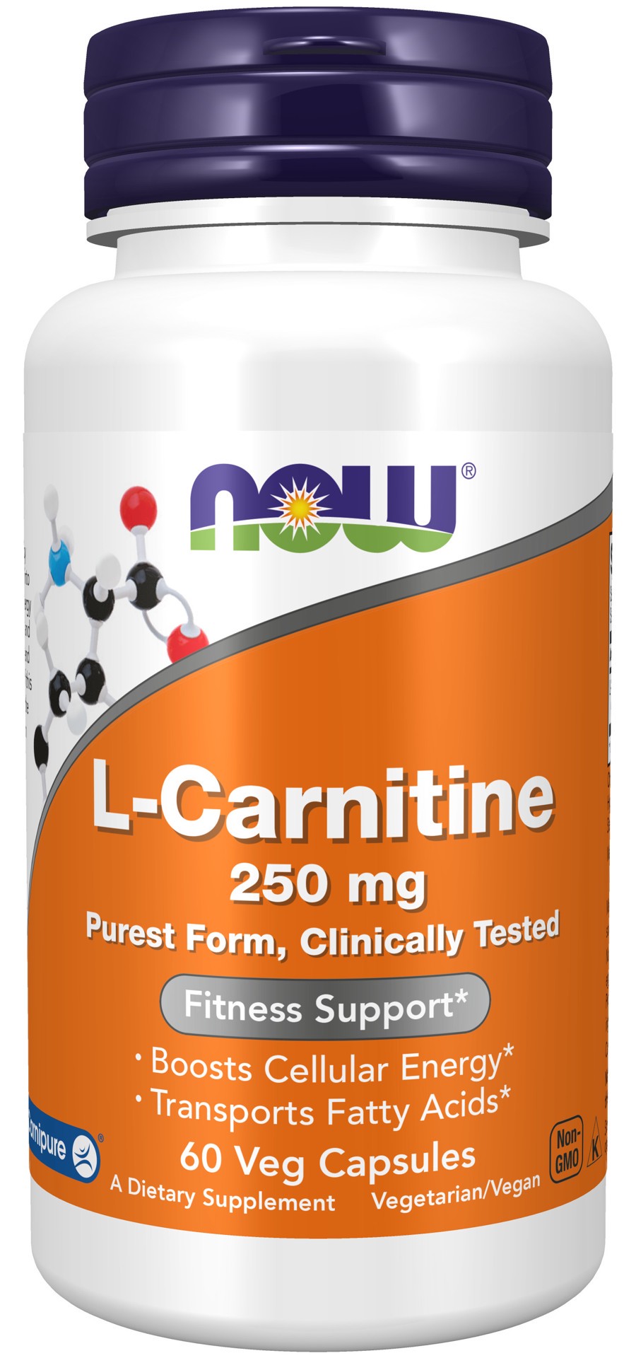 slide 1 of 4, Now Naturals Now L-Carnitine, 60 ct