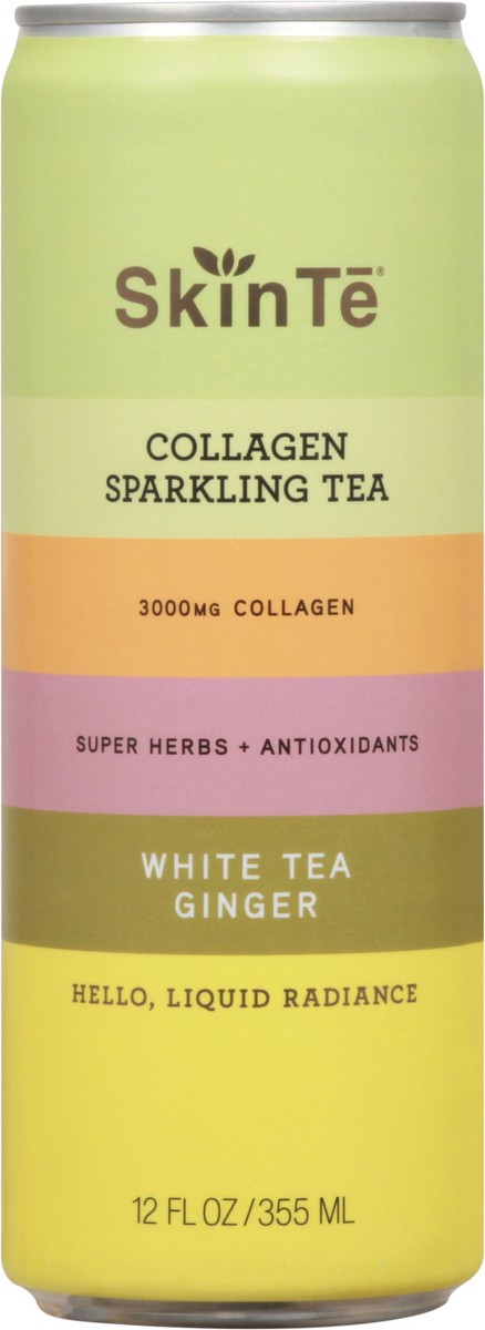 slide 9 of 9, SkinTē White Tea Ginger Collagen Sparkling Tea - 12 fl oz, 12 fl oz