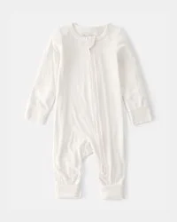 Carter's Baby 2-Way Zip PurelySoft Sleep & Play Pajama - Cream - NB