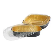 HFA Medium Foil Pan With Lid, Black & Gold