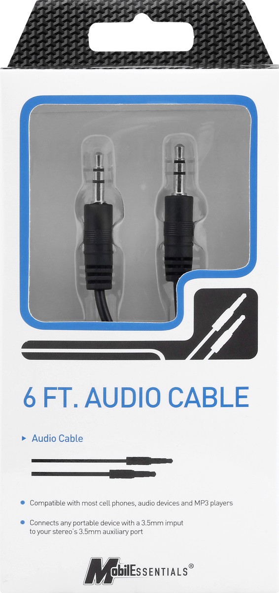 slide 5 of 6, Mobile Essentials Black Audio Cable, 1 ct