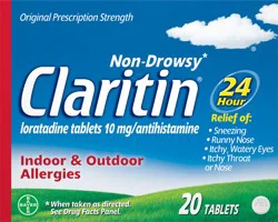 Claritin Tablets 10 mg Non-Drowsy Indoor & Outdoor Allergies 20 ea Box