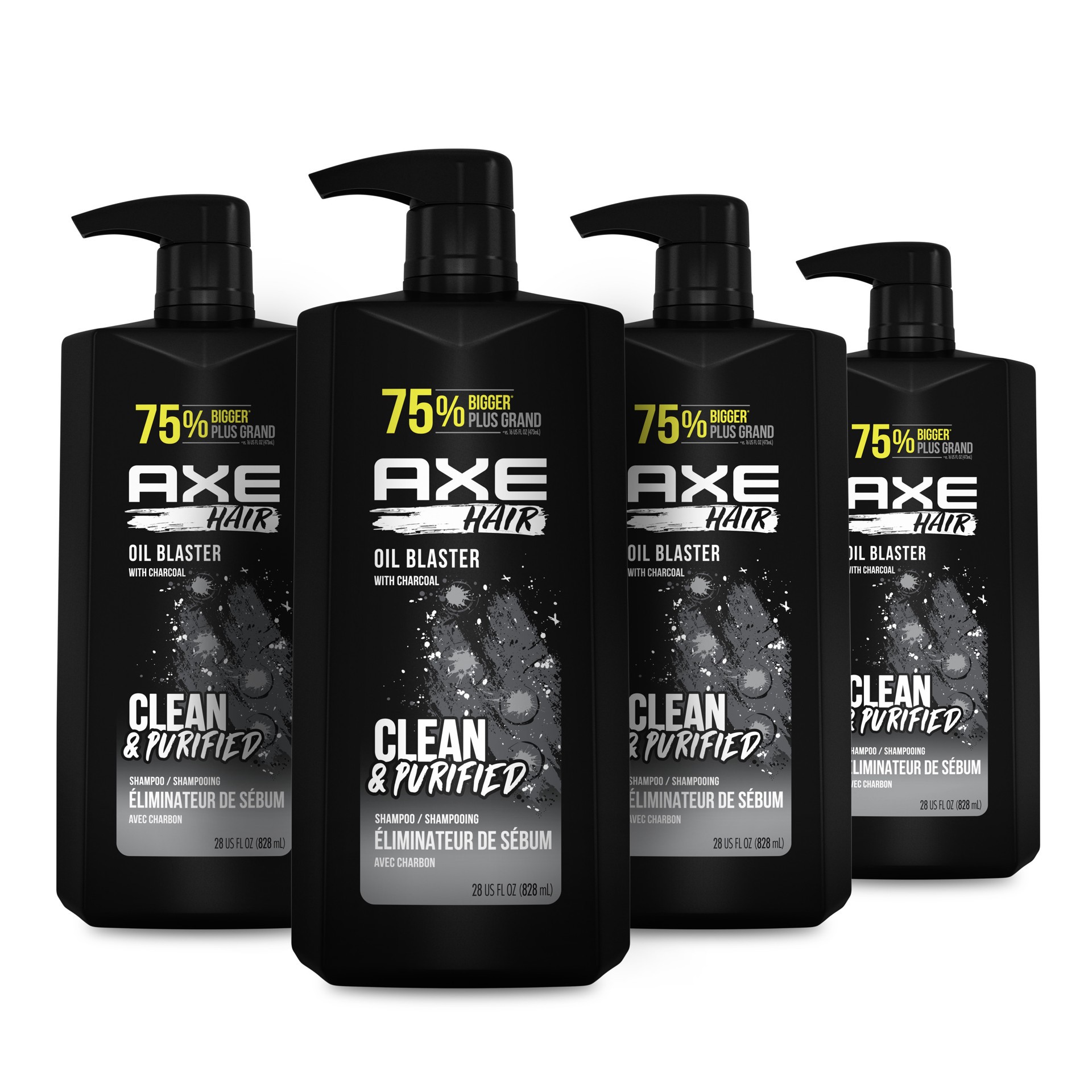 slide 1 of 4, AXE Wash & Care Shampoo Oil Blaster, 28 oz, 4 Pack , 28 oz