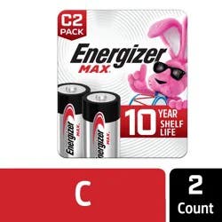 Energizer MAX C Batteries (2 Pack), C Cell Alkaline Batteries